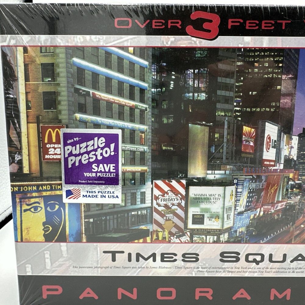 NEW Times Square Jigsaw Puzzle 750 Pieces New York Panoramic 3 Ft Wide - Picture 2 of 11
